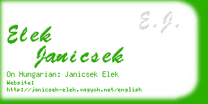 elek janicsek business card